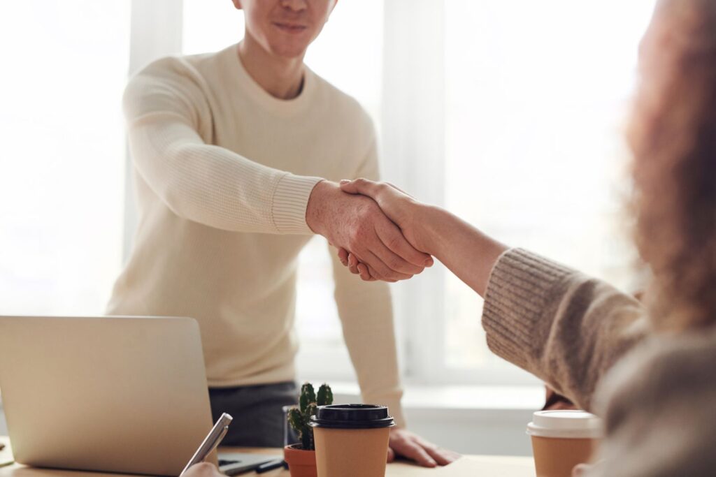 Legal recruiter interviewing job candidate